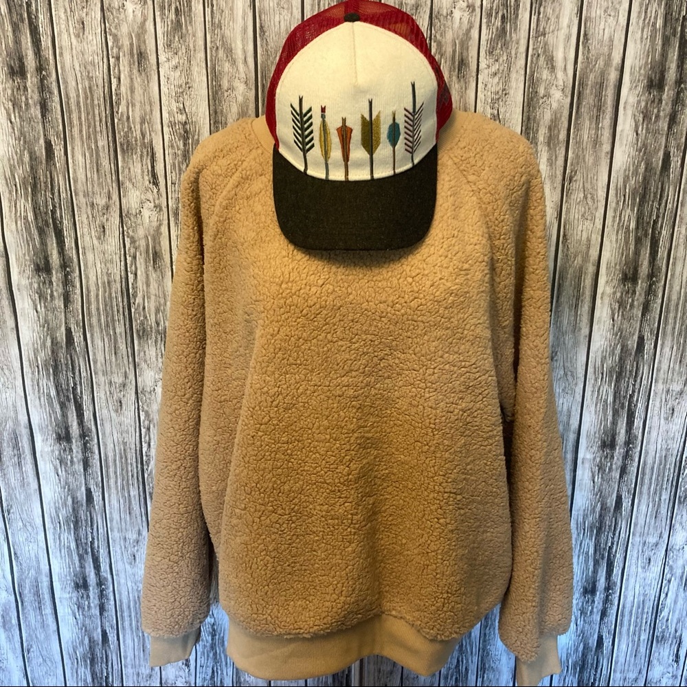 NWT ON Teddy Sherpa Camel Sweatshirt XL